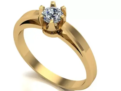 Solitaire ring 3D print model