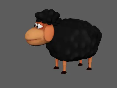 Cartoon 3D Sheep Character Model  Low-poly 3D model