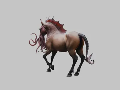 Fantasy Octopuss Horse  Low-poly 3D model