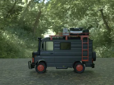 Mercedes 508 L Caravan Truck  3D model