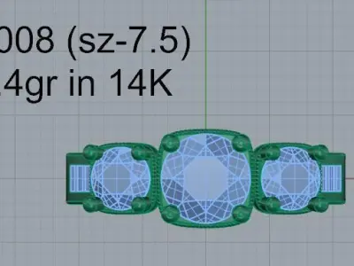 3 Stone Ring 4008 3D print model