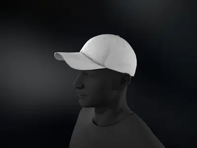 White Basketball Hat  Low-poly 3D model