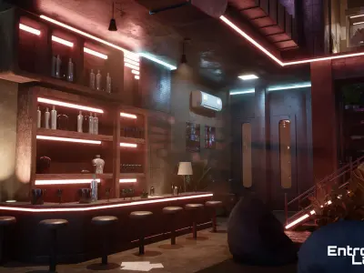 Cyberpunk Apartment  Low-poly 3D model