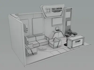 Booth Exhibition Stand a493b 3D model