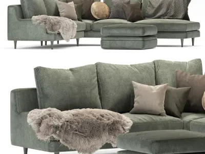 Roche Bobois sofa green04 3D model