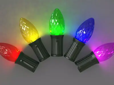 Bulb C7 Faceted  Low-poly 3D model