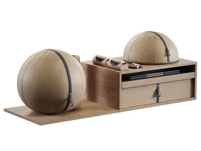 RACKA SET WITH FITNESS EQUIPMENT 3D model