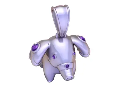 Golden Baby Elephant Pendant 3D print model