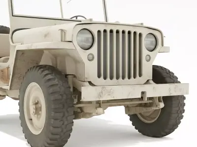 Desert Jeep Rugged off Low-poly 3D model