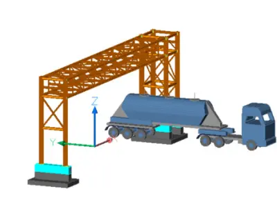 Pipe Bridge 3 levels 25m long 2800 wide 7200 clearance 3D model