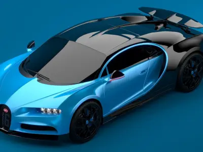 Bugatti Chiron Sport 2021 Blue  3D model