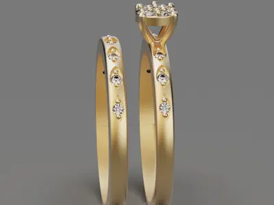 Lux ring silver gold sterling printable jewelry 3D model 3D print model 7
