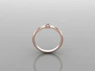 Solitaire Ring Version 1 SR46 3D model
