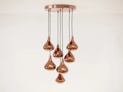 Copper Mirror Ball Pendant Light 3D model