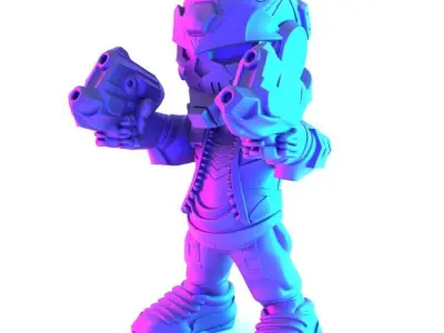 Desert Skull Cyberpunk toy 3D print model