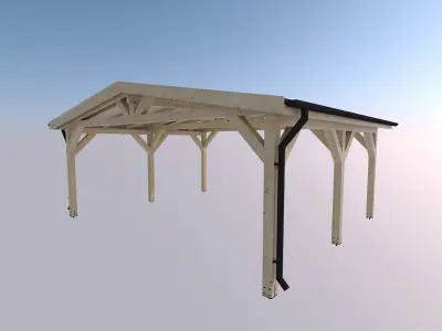 wood carport wiata samochodowa 6x5m 3D model
