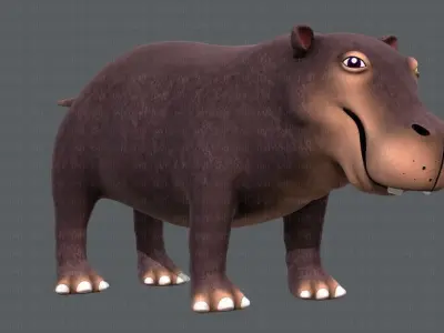 Hippo V01 Low-poly 3D model