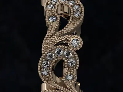 Luxury wedding band 3D print model