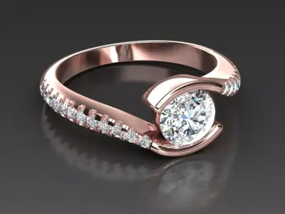 3D cad file ready to print BYPASS ENGAGEMENT RING 3D print model