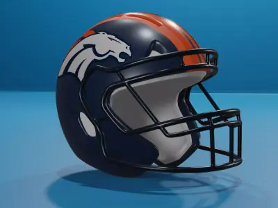 Denver Broncos Football Helmet 3D model