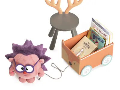 Set of toys and decoration for children room 3D model