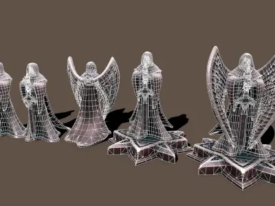 Statue Man Keeper Low-poly 3D model
