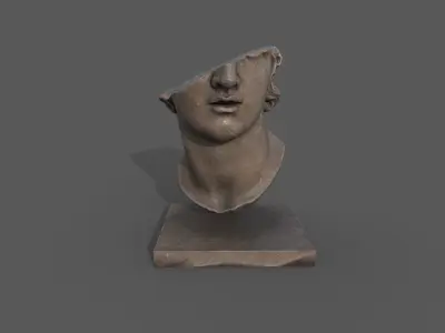 Fragmentary Colossal Head of a Youth Low-poly 3D model