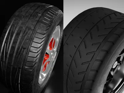 Classic sport 3 rim and tire collection 3D Model Pack
