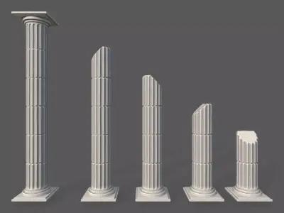 Modular Roman Columns  Low-poly 3D model