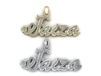 Women Fashion Names Diamond Pendant 3d Printable Model 3D print model