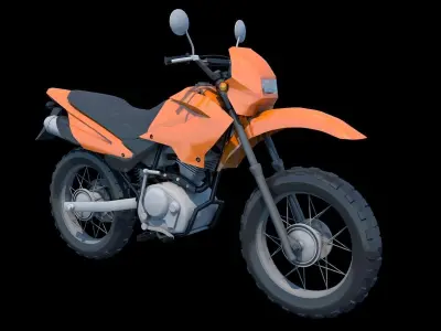 Enduro 125cc Trail Bike Game Ready Asset Low-poly 3D model