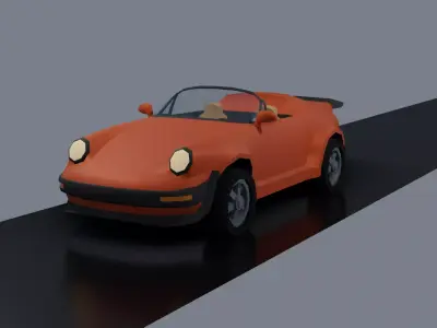 Classical Low-poly sport car convertible Low-poly 3D model