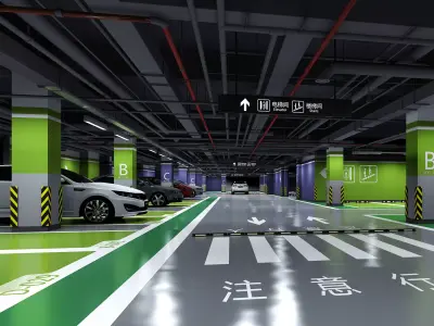 Parking Low-poly 3D model buy