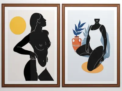 Art Frames 155- black women 3D model