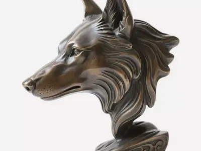 Dog head sculpture 3D print model purchase