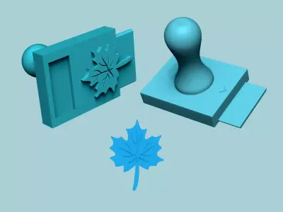 Stamp 67 - Autumn Leaf - Fondant Decoration Maker Toy 3D print model