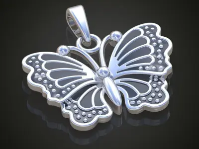 Butterfly Pendant model 3D 0189 printable model 3D print model