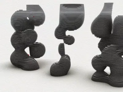 Metaball Parametric Tower Design in Grasshopper Rhino 3d model  3D model