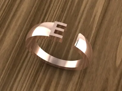 Alphabet Ring E 3D print model