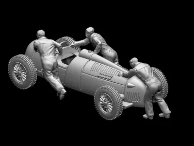 AUDI racing car and team 3D print model