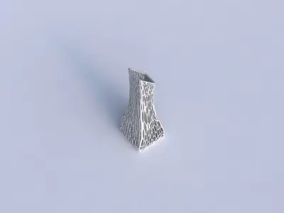 Vase squeezed and bent rectangle with fine organic lattice 3D print model