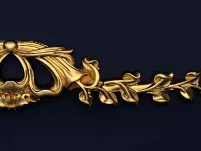 Classic decor ornament v-3D model 41 3D model