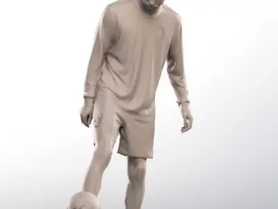 Jonny 12681 - Athletic Black Man Playing Soccer Low-poly 3D model