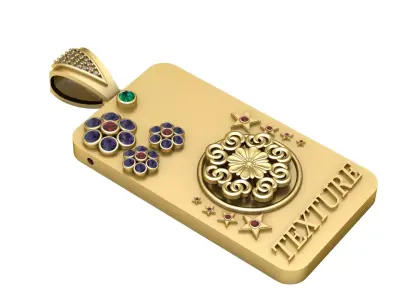 Royal Texture Medallion Pendant 3D print model