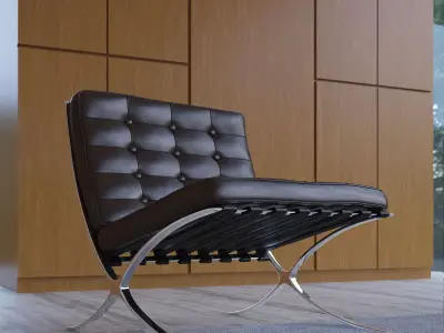 Barcelona Chair Set 3D model