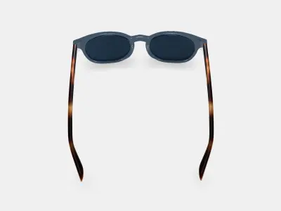 Toddy Sunglasses in Azure Crystal with Oak Barrel 3D model