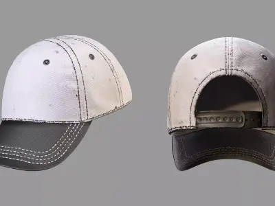 Baseball Cap - Realistic Two-Tone Stitched Hat Low-poly 3D model