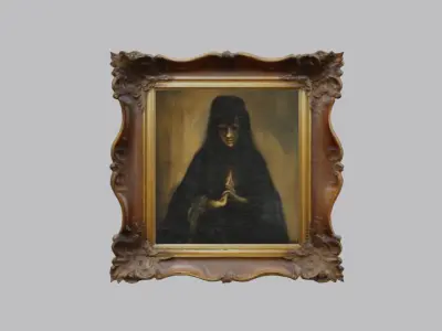 Gothic Horror Paintings with 3 Frame Variations 3D model