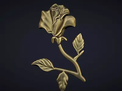 Rose bas relief 3D print model buy