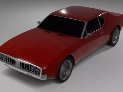 Generic late 60s muscle car Low-poly 3D model